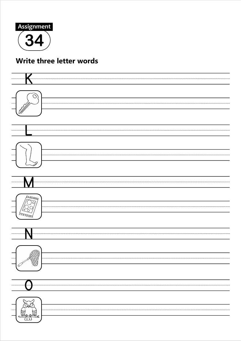 FUN AND LEARN ACTIVITY WORKBOOK FOR KIDS 2&3 LETTER WORDS