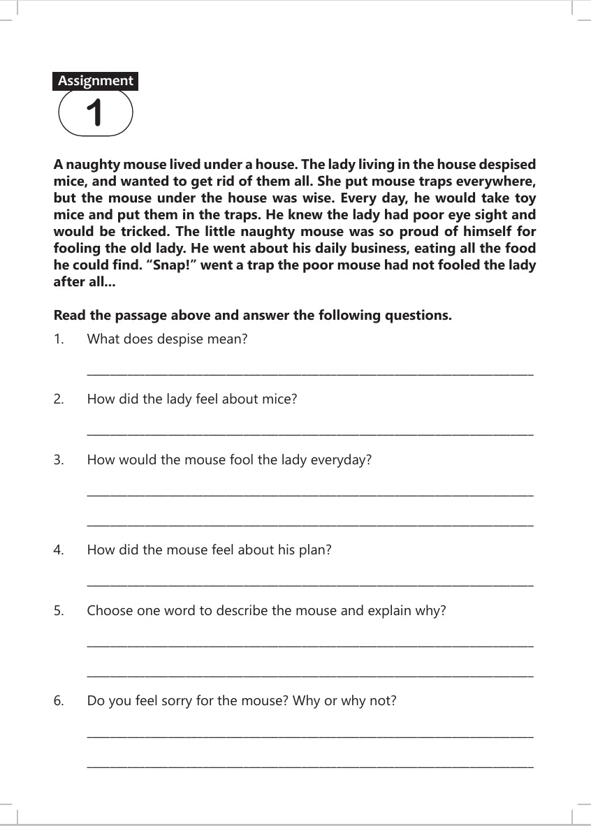 FUN AND LEARN ACTIVITY WORKBOOK FOR KIDS UNSEEN PASSAGE CLASS 4