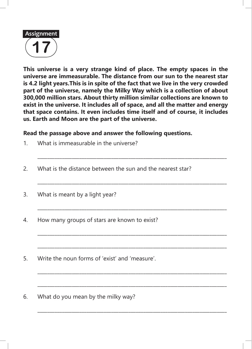 FUN AND LEARN ACTIVITY WORKBOOK FOR KIDS UNSEEN PASSAGE CLASS 4