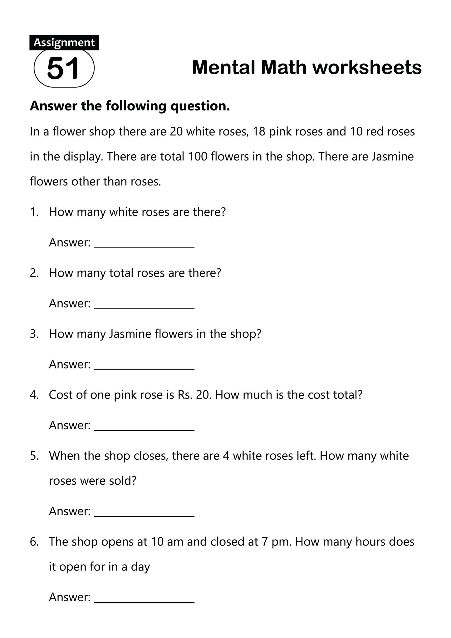 FUN AND LEARN ACTIVITY WORKBOOK FOR KIDS WORD PROBLEM 3