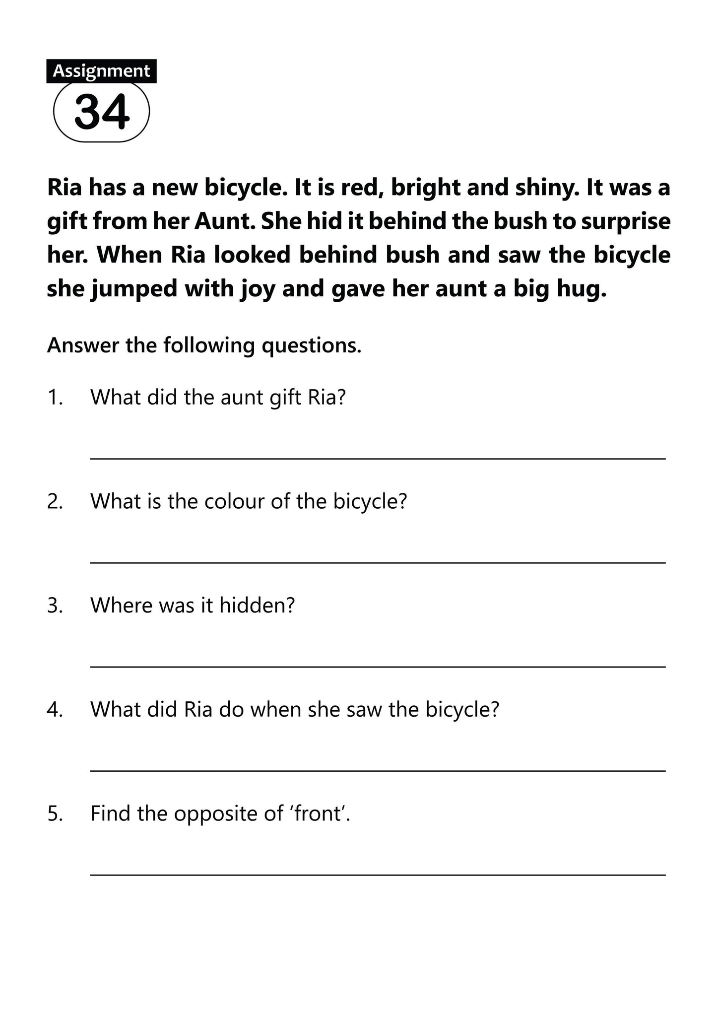 FUN AND LEARN ACTIVITY WORKBOOK FOR KIDS UNSEEN PASSAGE 2