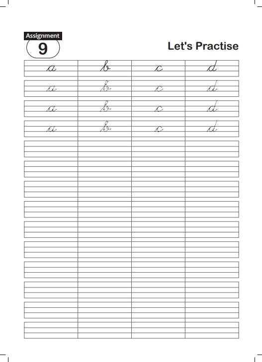 FUN AND LEARN ACTIVITY WORKBOOK FOR KIDS CURSIVE SMALL LETTER