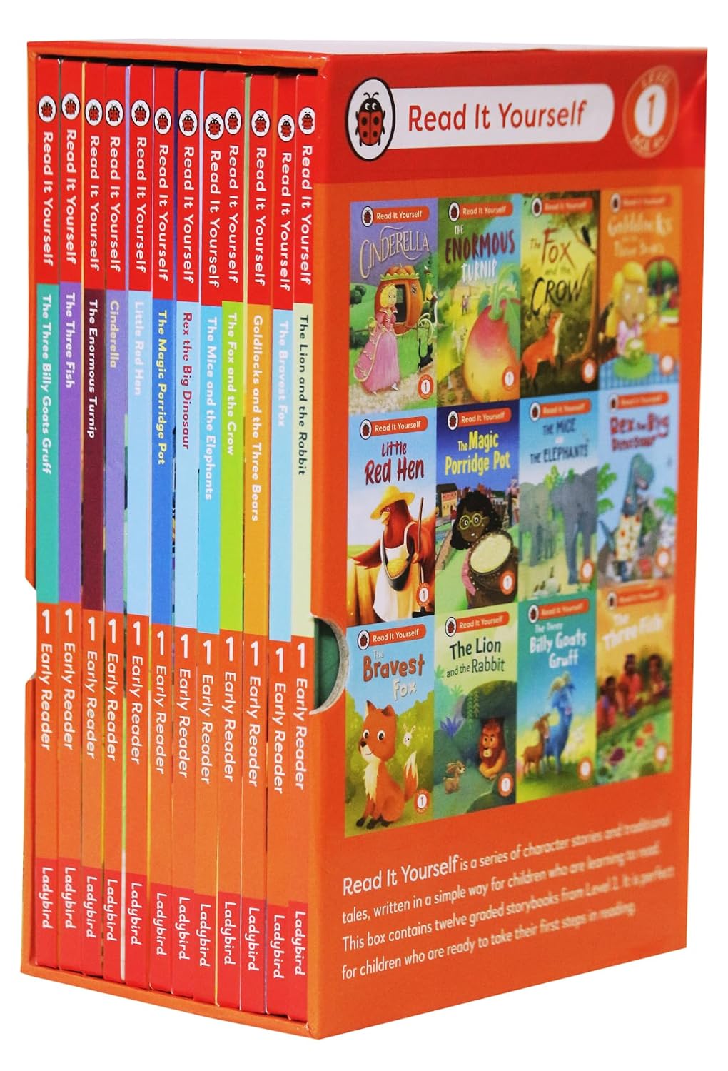 Read It Yourself with Ladybird: Early Readers Level 1: 12 Books Collection Box Set (Cinderella, The Three Billy Goats Gruff, Little Red Hen, The Enormous Turnip, The Fox and the Crow and More)