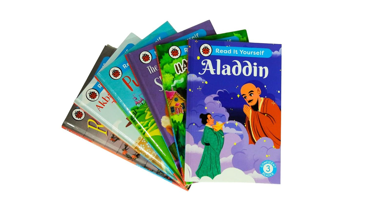 Read It Yourself with Ladybird: Confident Readers Level 3: 6 Books Collection Box Set (Akbar and Birbal, Aladdin, Puss in Boots, Hansel and Gretel, Rapunzel and The Elves and the Shoemaker