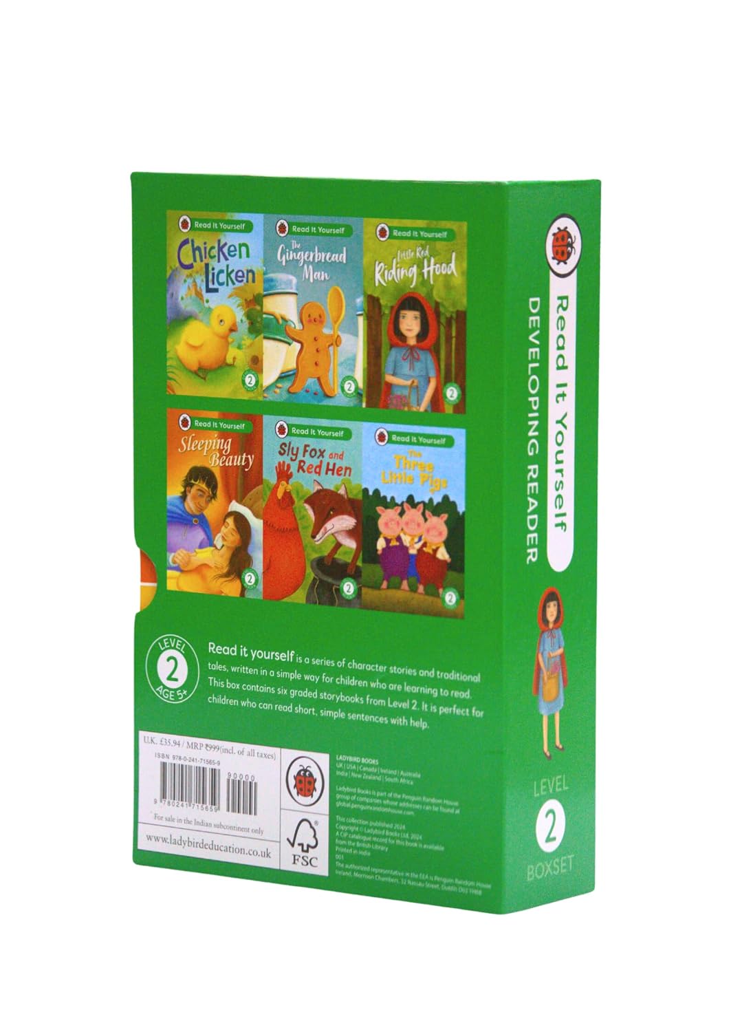 Read It Yourself with Ladybird: Developing Readers Level 2: 6 Books Collection Box Set (The Three Little Pigs, The Gingerbread Man, Little Red Riding Hood, Sleeping Beauty and Chicken Licken)
