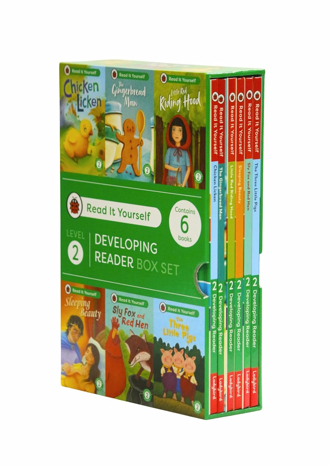 Read It Yourself with Ladybird: Developing Readers Level 2: 6 Books Collection Box Set (The Three Little Pigs, The Gingerbread Man, Little Red Riding Hood, Sleeping Beauty and Chicken Licken)