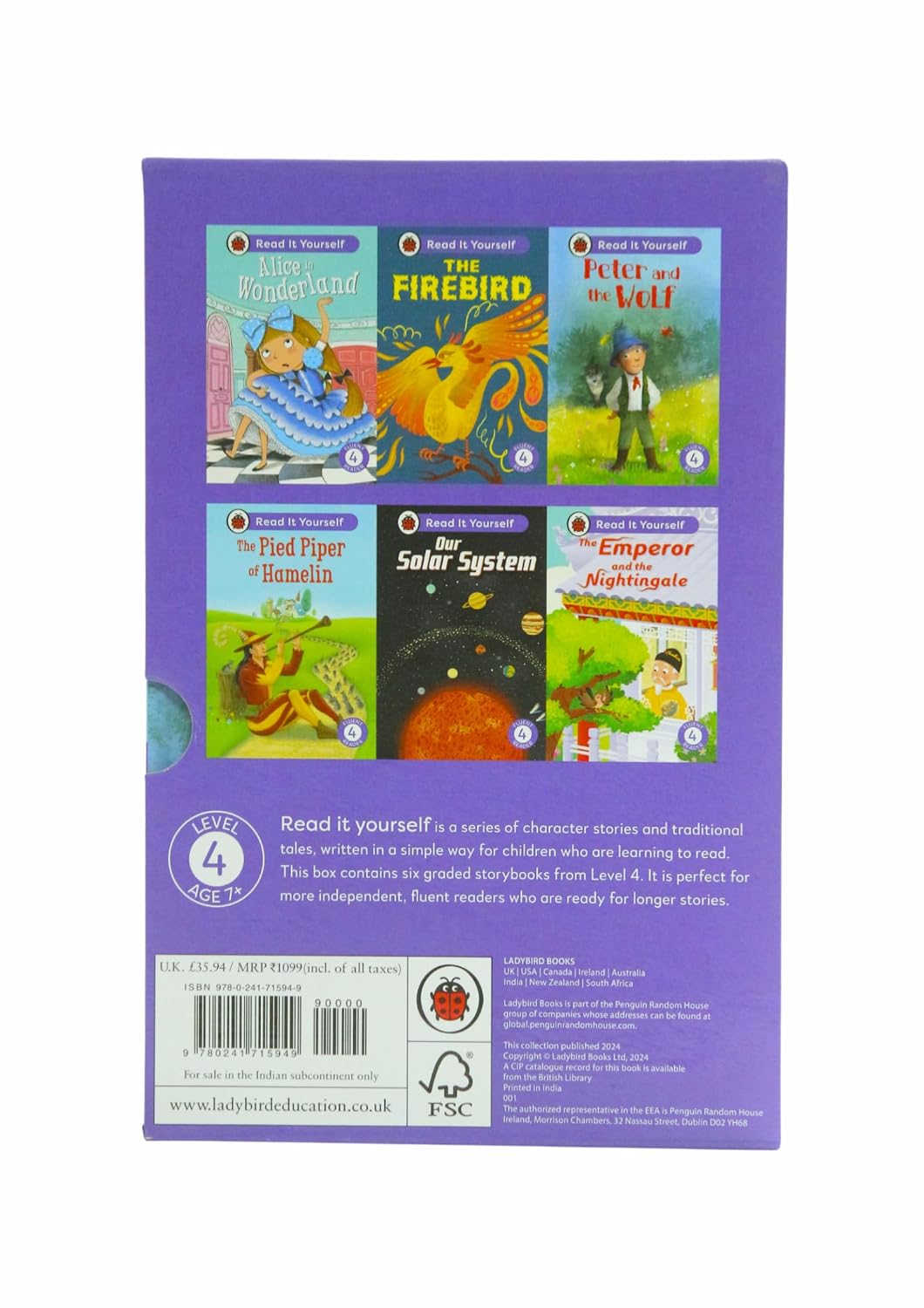 Read It Yourself with Ladybird: Fluent Readers Level 4: 6 Books Collection Box Set (Alice in Wonderland, The Pied Piper of Hamelin, Peter and the Wolf, The Firebird, and Our Solar System)