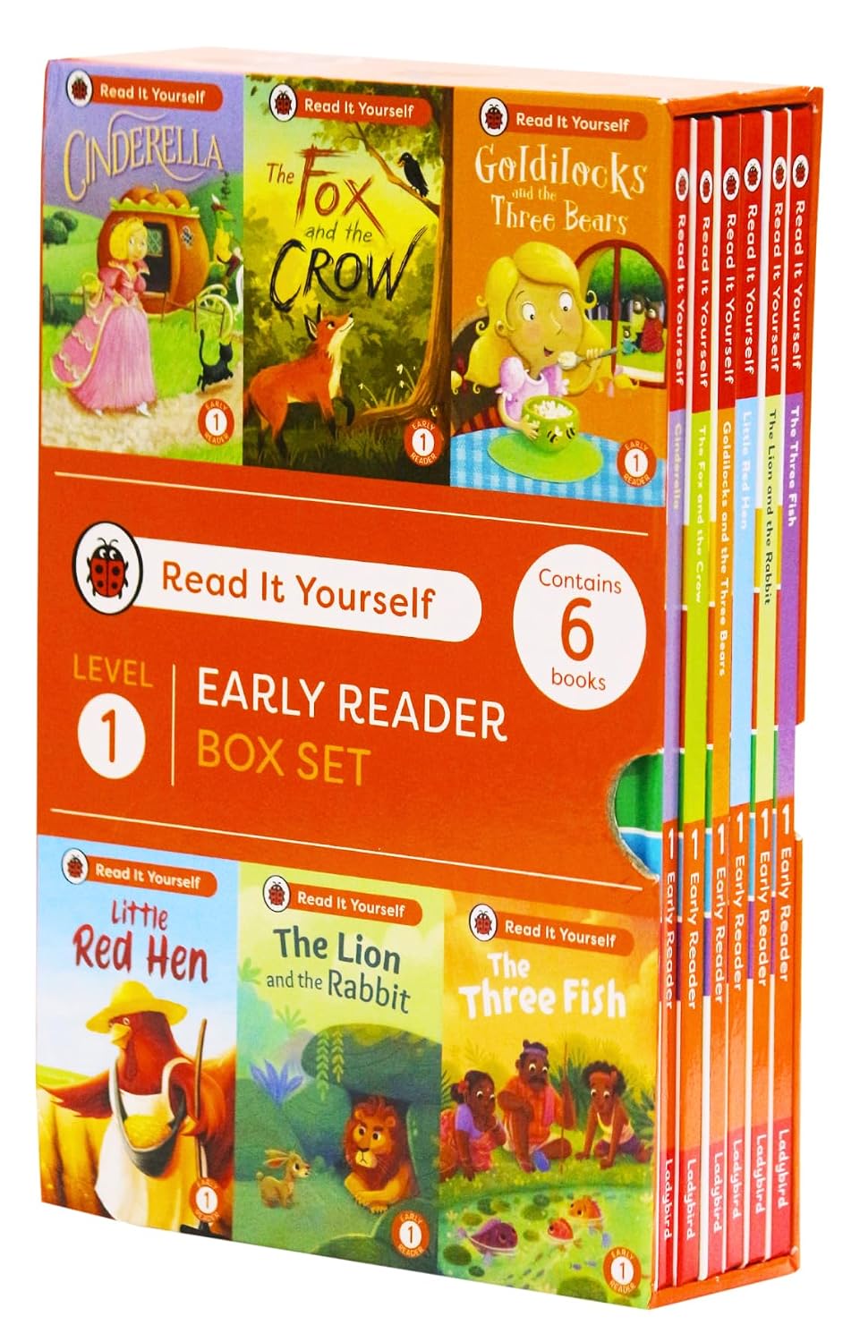 Read It Yourself with Ladybird: Early Readers Level 1: 6 Books Collection Box Set (Cinderella, The Three Fish, Little Red Hen, Goldilocks and the Three Bears, and The Lion and the Rabbit)