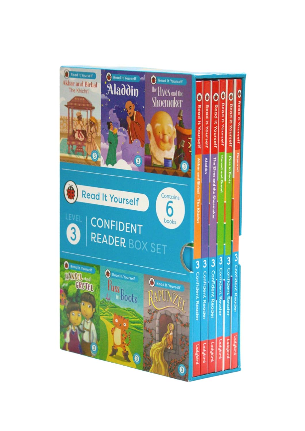 Read It Yourself with Ladybird: Confident Readers Level 3: 6 Books Collection Box Set (Akbar and Birbal, Aladdin, Puss in Boots, Hansel and Gretel, Rapunzel and The Elves and the Shoemaker