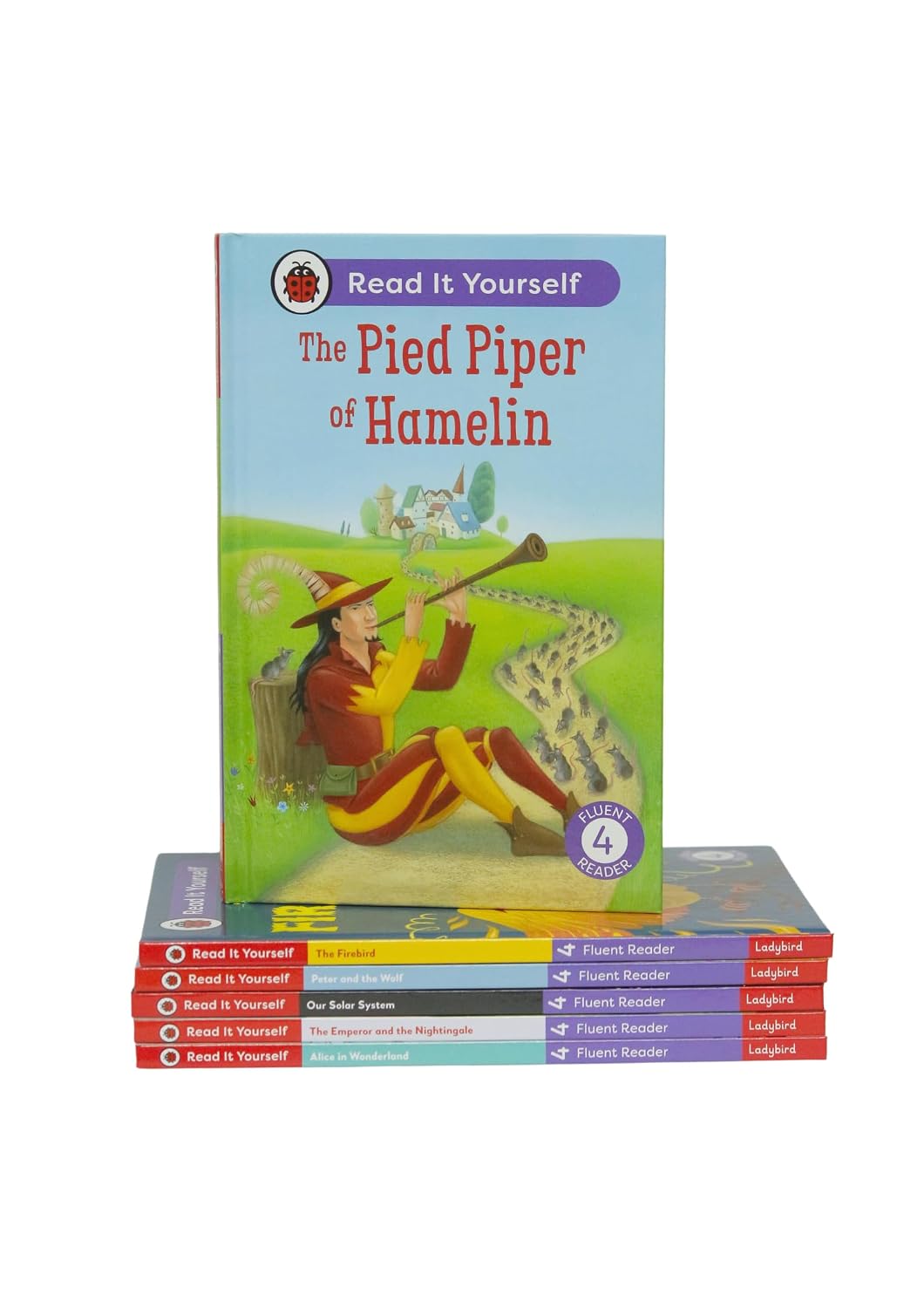 Read It Yourself with Ladybird: Fluent Readers Level 4: 6 Books Collection Box Set (Alice in Wonderland, The Pied Piper of Hamelin, Peter and the Wolf, The Firebird, and Our Solar System)