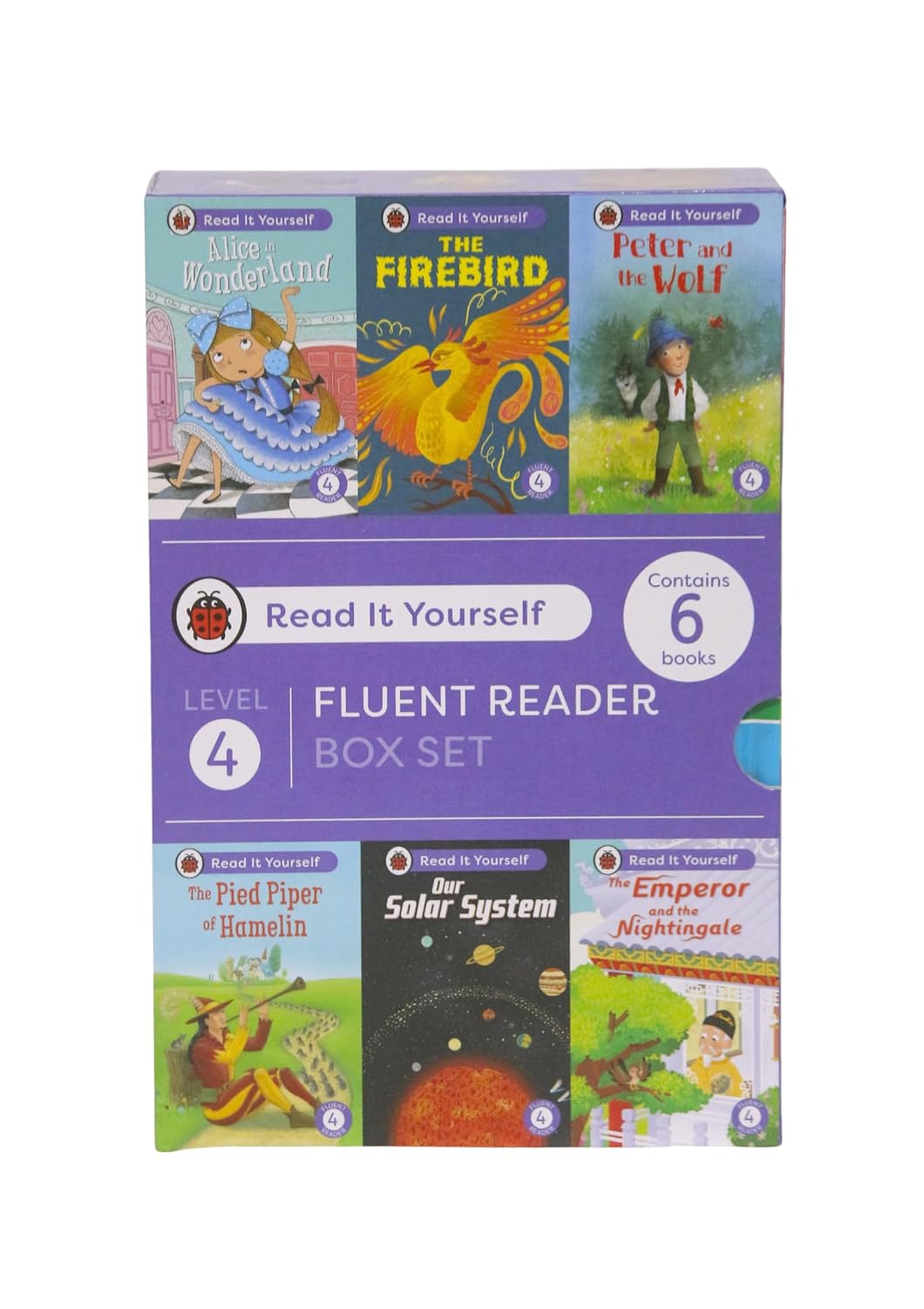 Read It Yourself with Ladybird: Fluent Readers Level 4: 6 Books Collection Box Set (Alice in Wonderland, The Pied Piper of Hamelin, Peter and the Wolf, The Firebird, and Our Solar System)
