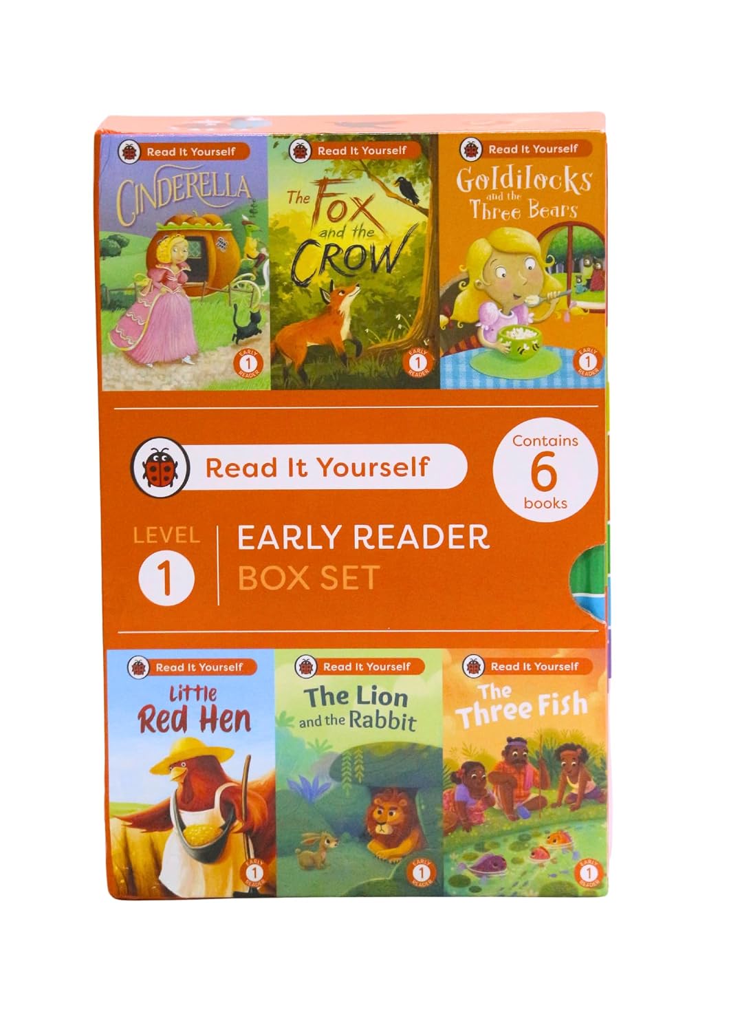 Read It Yourself with Ladybird: Early Readers Level 1: 6 Books Collection Box Set (Cinderella, The Three Fish, Little Red Hen, Goldilocks and the Three Bears, and The Lion and the Rabbit)