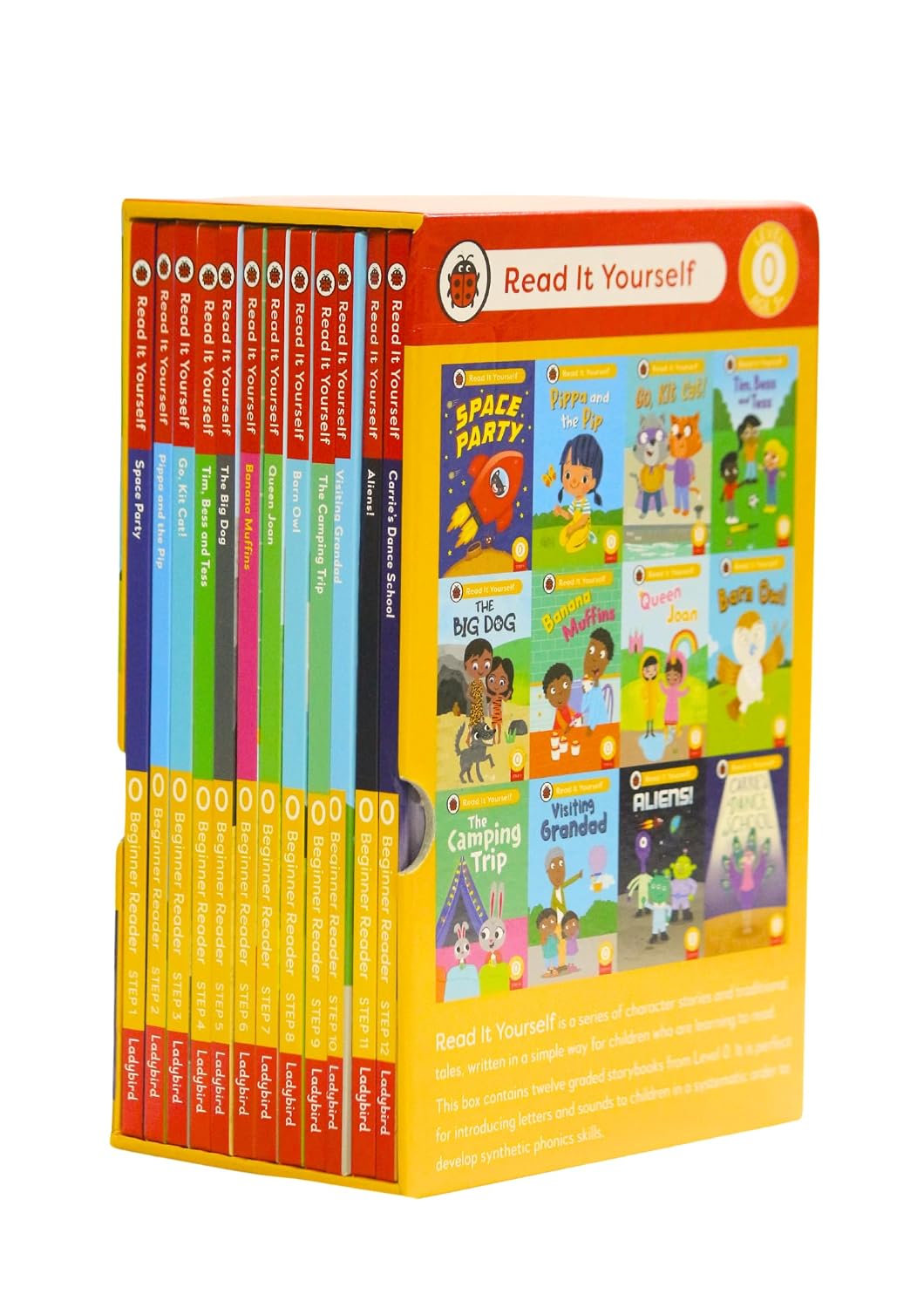 Read It Yourself with Ladybird: Phonics Readers Level 0: 12 Books Collection Box Set (Space Party, Pippa and the Pip, Go, Kit Cat!, Tim, Bess and Tess, The Big Dog, Banana Muffins and More)