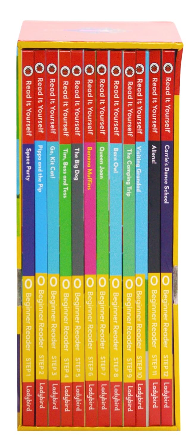Read It Yourself with Ladybird: Phonics Readers Level 0: 12 Books Collection Box Set (Space Party, Pippa and the Pip, Go, Kit Cat!, Tim, Bess and Tess, The Big Dog, Banana Muffins and More)